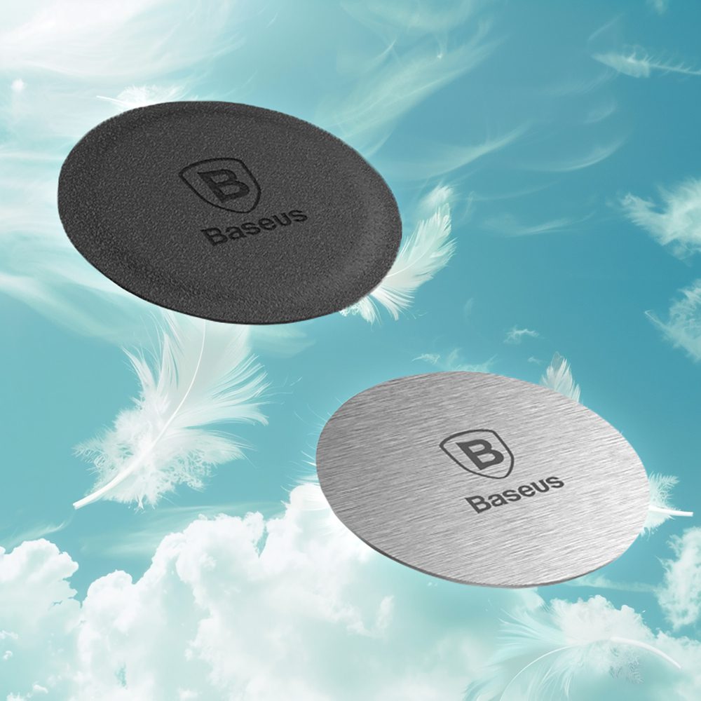 Baseus Magnet Iron Suit self-adhesive plates for magnetic holders - silver and black (2 pcs.)eng