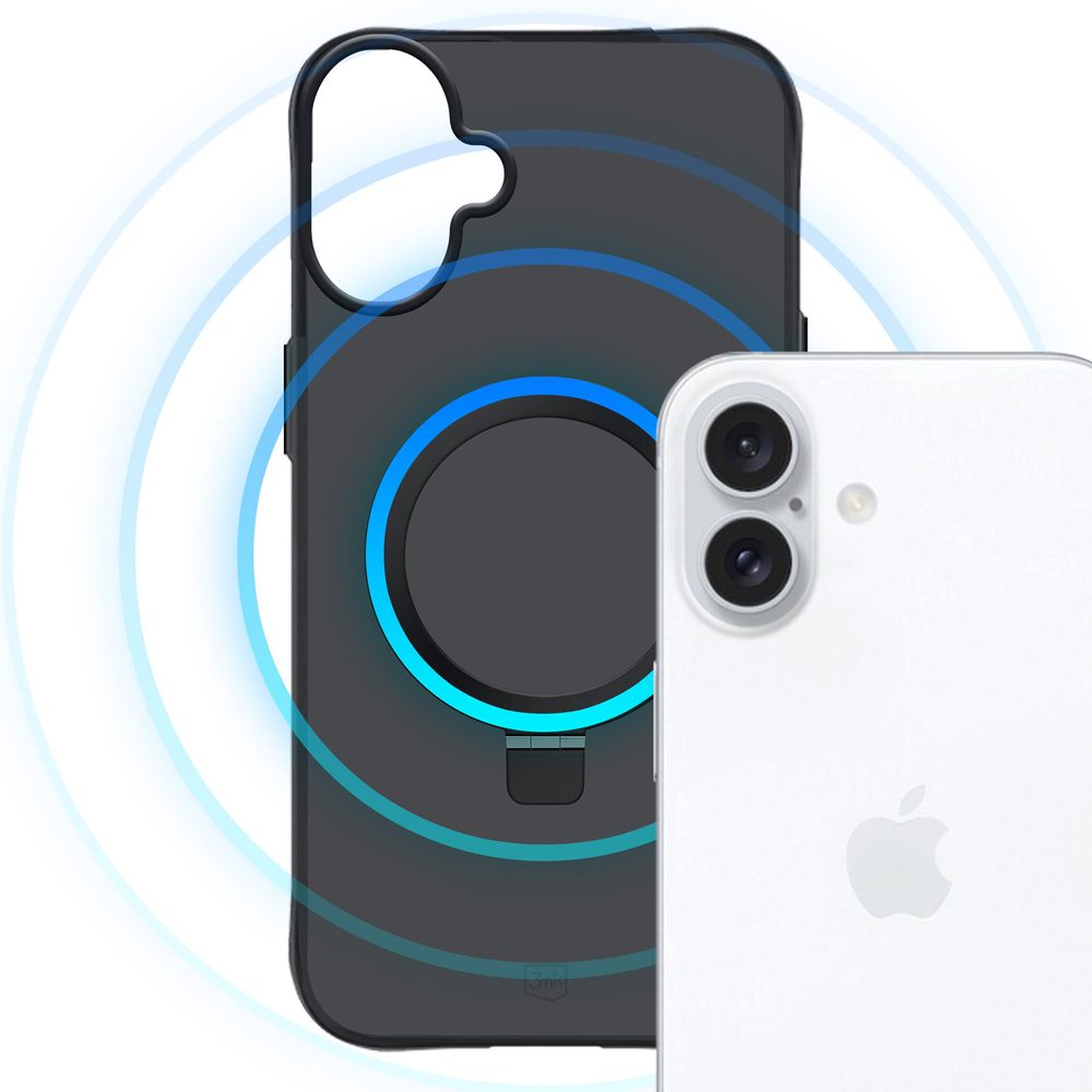 3mk Smoke Case Mag&Stand for iPhone 17 - blackeng