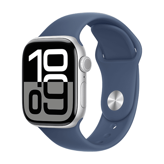 Watch Apple Watch Series 10 GPS 42mm Silver Aluminium Case with Sport Band M/L - Denim