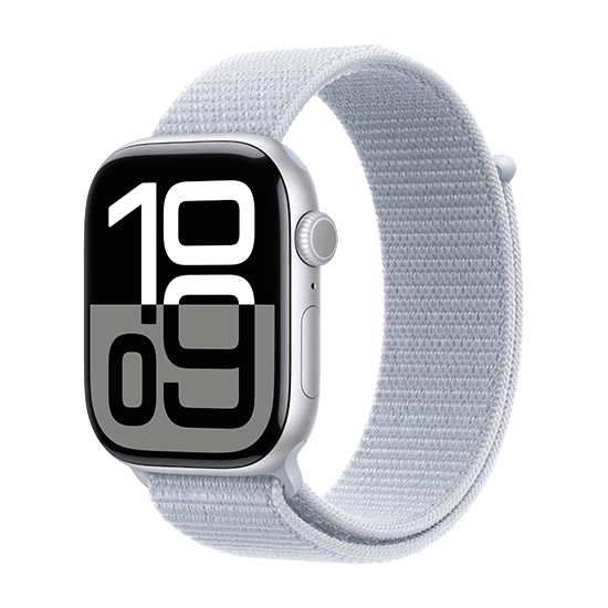 195949564475 Watch Apple Watch Series 10 GPS 46mm Silver Aluminium Case with Sport Loop - Blue Cloud