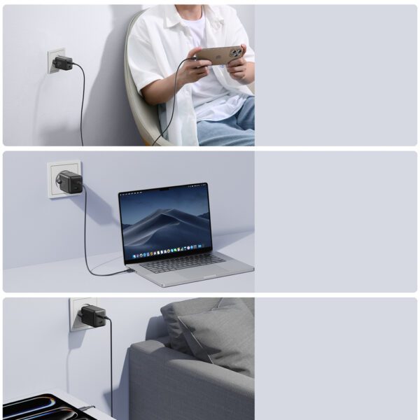 198952_5 Ładowarka sieciowa Joyroom JR-TCG17 45W 2 x- USB-C (wtyczka EU) - czarnapol