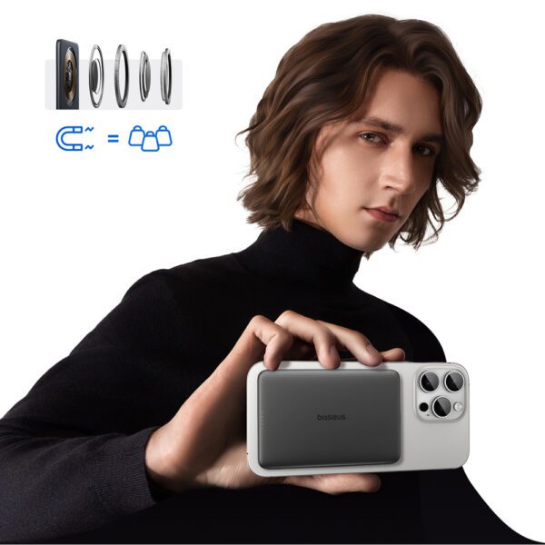 198972_7 Baseus PicoGo AM41 Ultra-Slim 5000mAh 20W MagSafe Compatible Power Bank with Baseus Simple USB-C 60W 30cm Cable - Blackeng