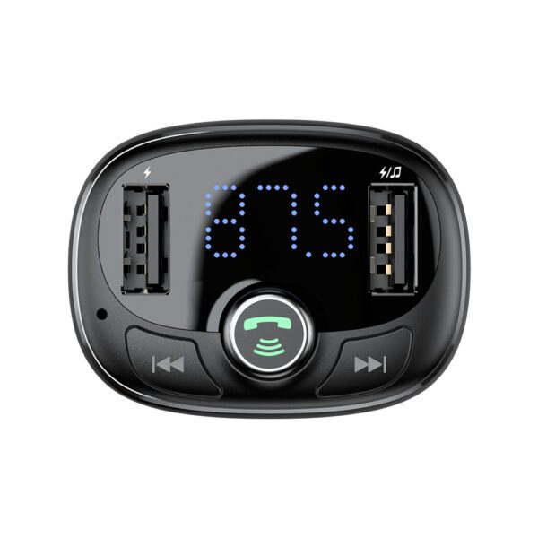 199502_3 Baseus S-09 FM Transmitter with Bluetooth and MP3 Player USB-A microSD - Blackeng