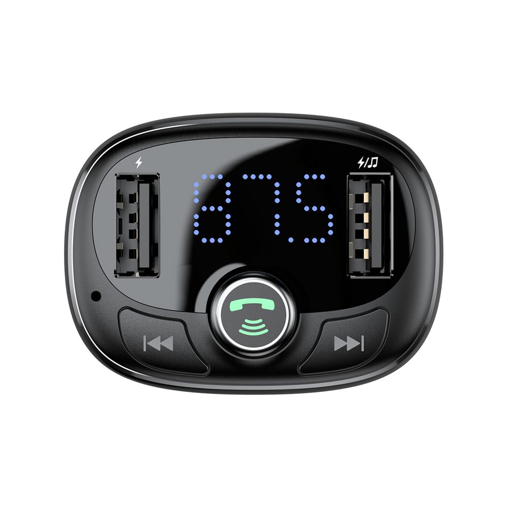 199502_3 Baseus S-09 FM Transmitter with Bluetooth and MP3 Player USB-A microSD - Blackeng