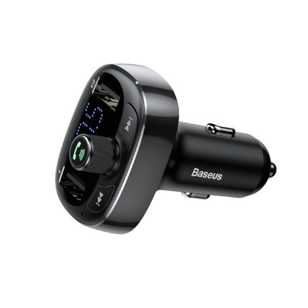 199502_4 Baseus S-09 FM Transmitter with Bluetooth and MP3 Player USB-A microSD - Blackeng