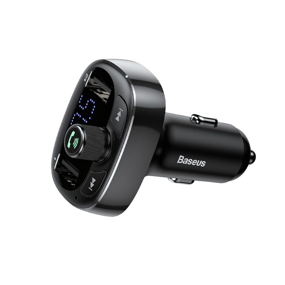 199502_4 Baseus S-09 FM Transmitter with Bluetooth and MP3 Player USB-A microSD - Blackeng