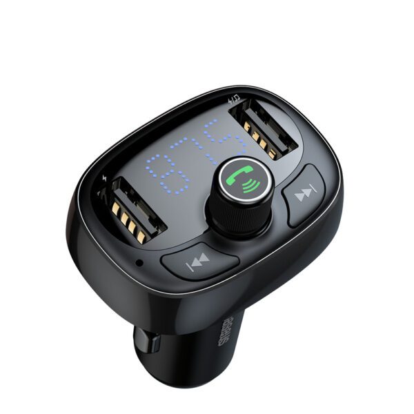 199502_6 Baseus S-09 FM Transmitter with Bluetooth and MP3 Player USB-A microSD - Blackeng