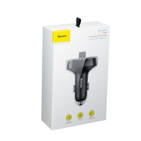 199502_7 Baseus S-09 FM Transmitter with Bluetooth and MP3 Player USB-A microSD - Blackeng