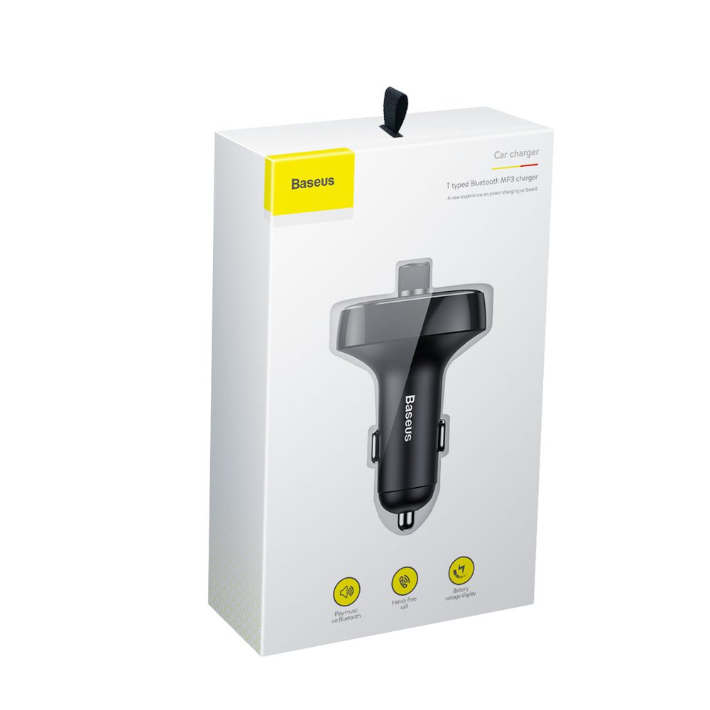 199502_7 Baseus S-09 FM Transmitter with Bluetooth and MP3 Player USB-A microSD - Blackeng