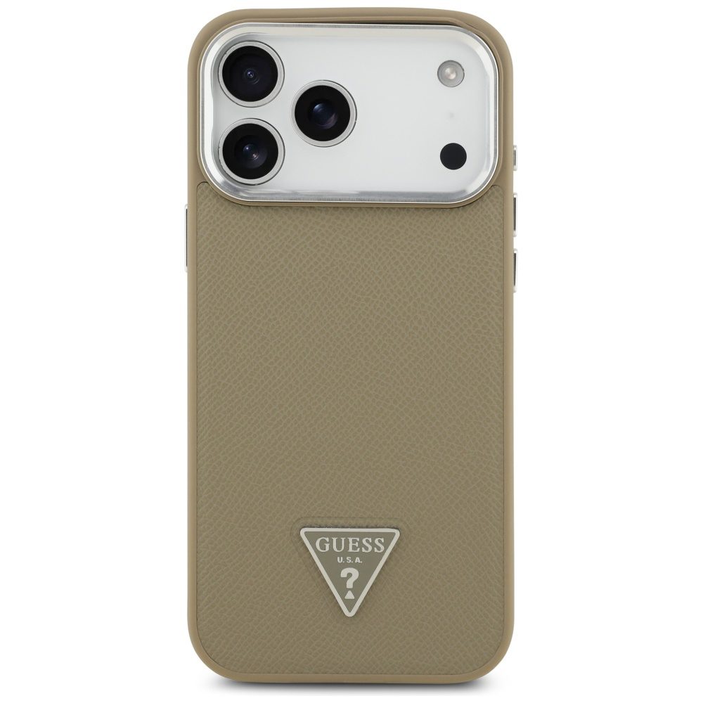 Guess Grained Triangle Logo MagSafe case for iPhone 17 Pro Max - browneng