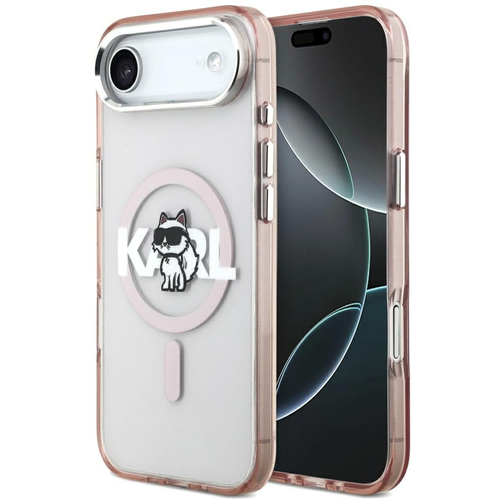 199782_1 Karl Lagerfeld IML Choupette Sketch Logo MagSafe Case for iPhone 17 Air - Pinkeng