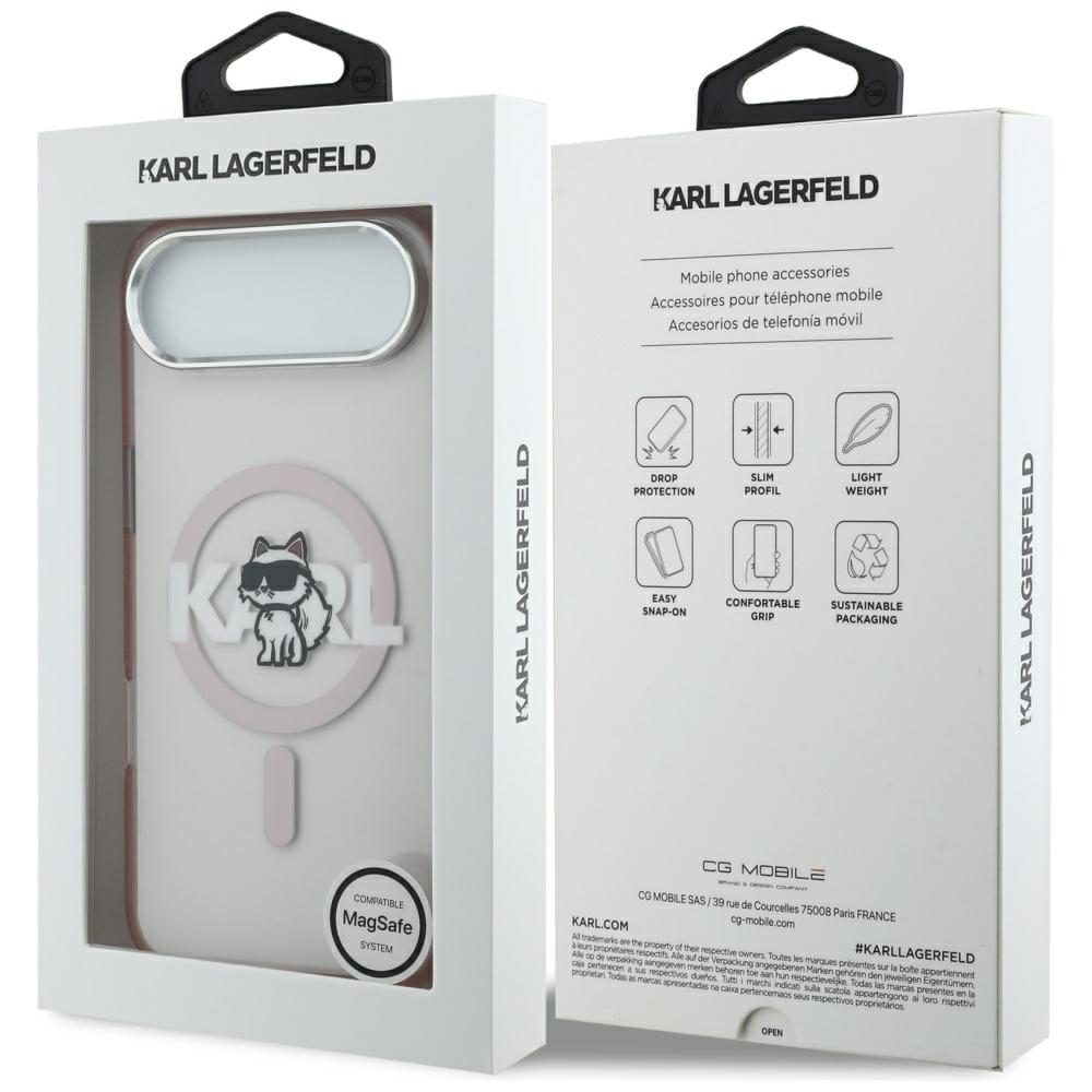 199782_8 Karl Lagerfeld IML Choupette Sketch Logo MagSafe Case for iPhone 17 Air - Pinkeng