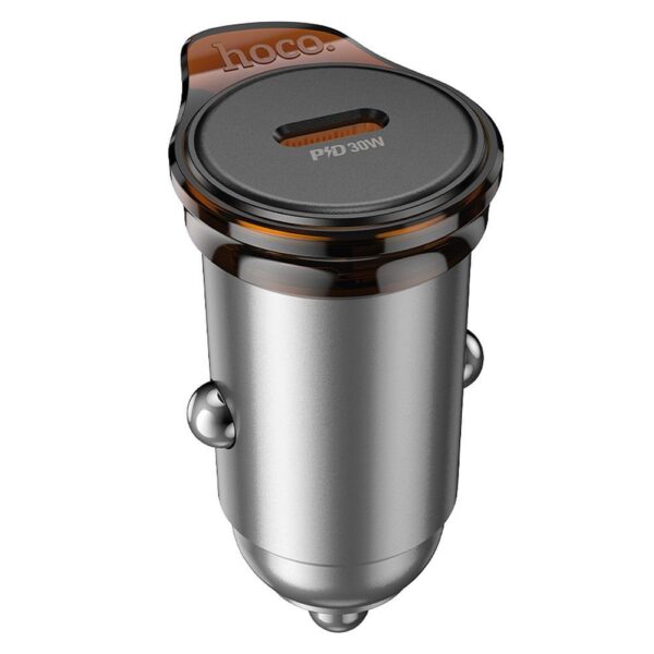 19ab1499ac4a48cfddc0b641b3e797d5 Car charger Hoco USB C QC PD 30W NZ16 metal gray