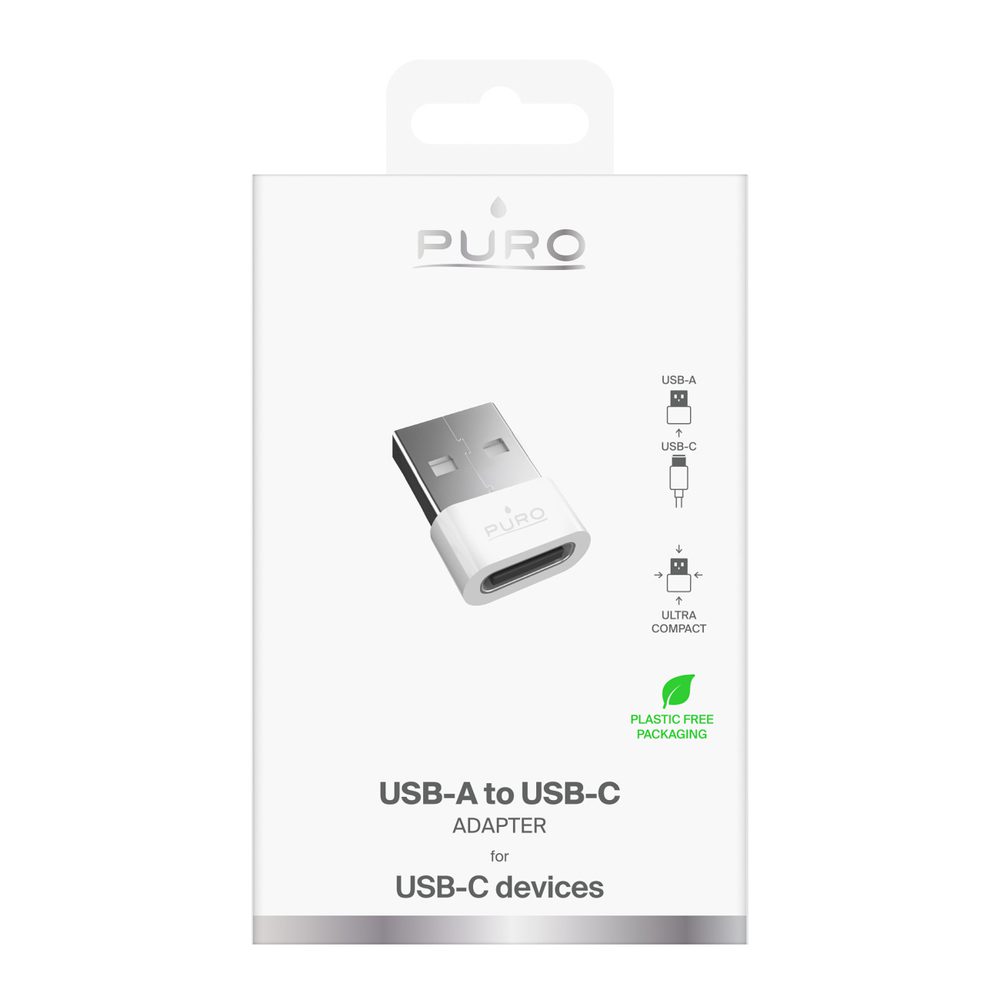 200468_2 Puro USB-C - USB-A Adapter - Whiteeng