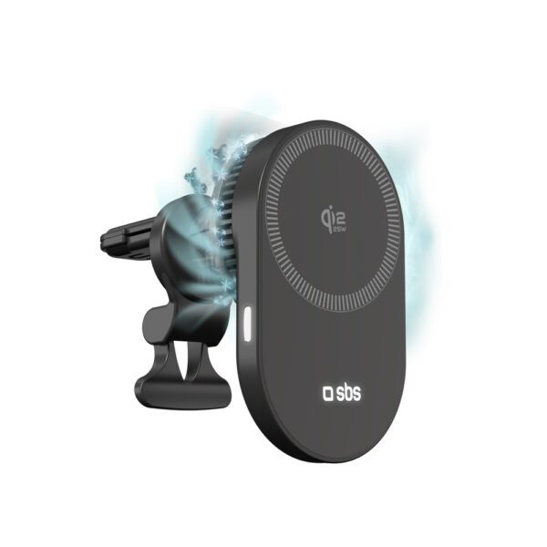 SBS Magnetic Holder with Qi2.2 25W Wireless Charger with Active Cooling - Blackeng