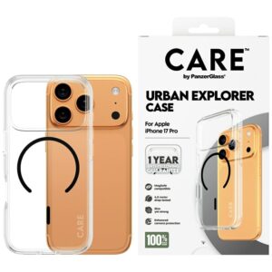 CARE by PanzerGlass Flagship Urban Explorer Case w. Black MagSafe for iPhone 17 Pro - Transparenteng
