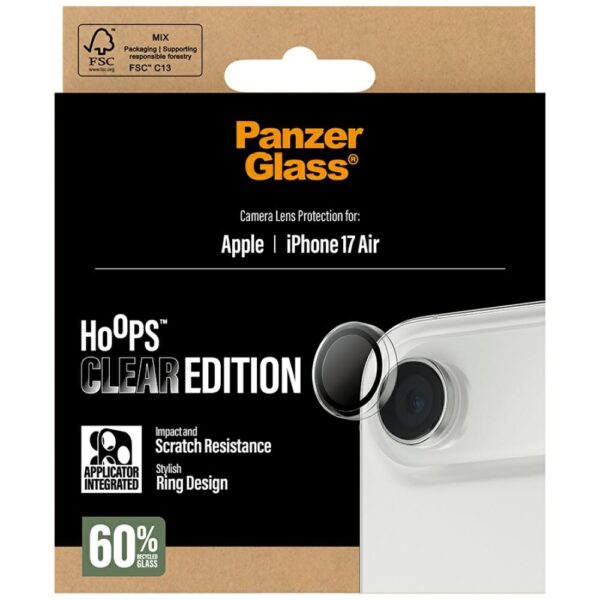PanzerGlass Hoops Tempered Glass Camera Screen Protector for iPhone Air - Blackeng