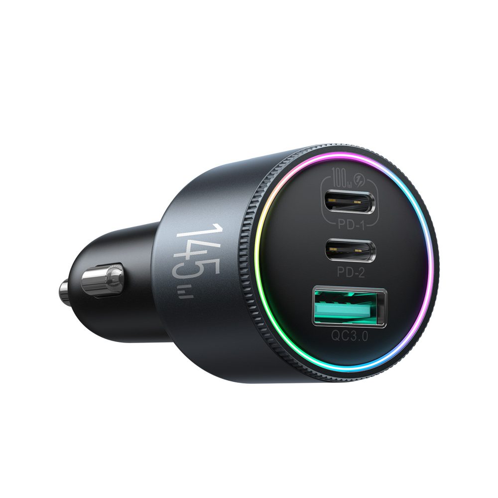 201066_3 Joyroom JR-CCN07 145W Car Charger 2xUSB-C USB-A + 100W USB-C Cable - Dark Grayeng