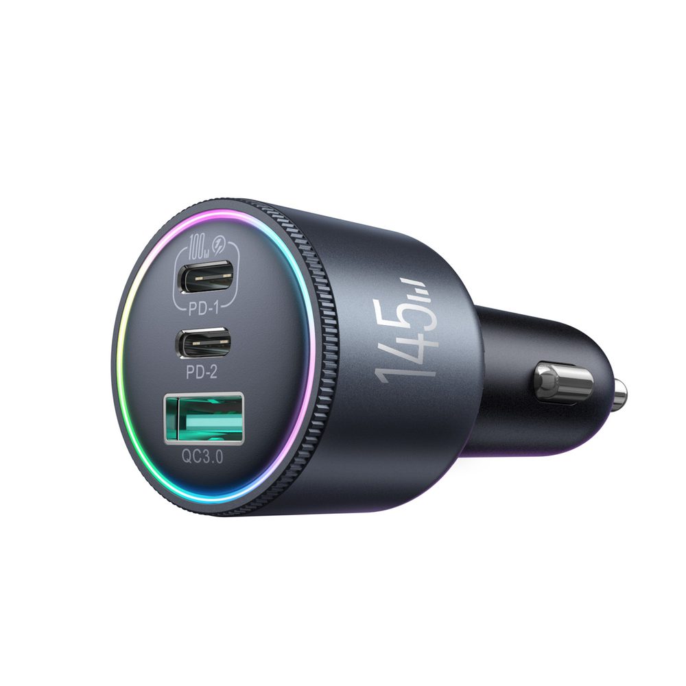201066_5 Joyroom JR-CCN07 145W Car Charger 2xUSB-C USB-A + 100W USB-C Cable - Dark Grayeng
