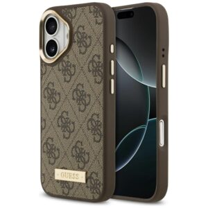 Guess 4G Logo Plate MagSafe case for iPhone 17 - browneng