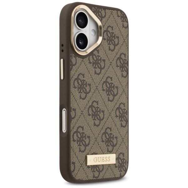 201115_4 Guess 4G Logo Plate MagSafe case for iPhone 17 - browneng