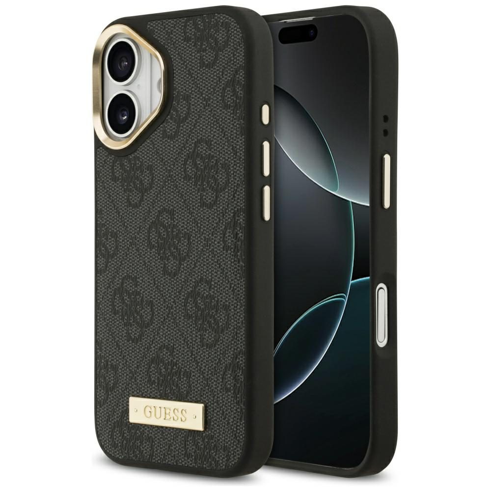 201116_1 Guess 4G Logo Plate MagSafe case for iPhone 17 - blackeng