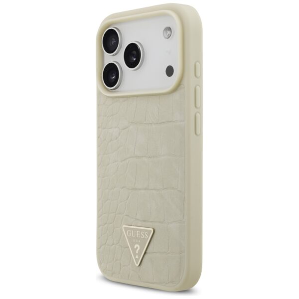 Guess Croco Triangle Logo MagSafe case for iPhone 17 Pro - goldeng