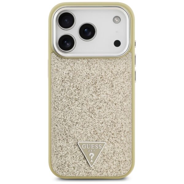 Guess Glitter Triangle Logo MagSafe Case for iPhone 17 Pro - Goldeng