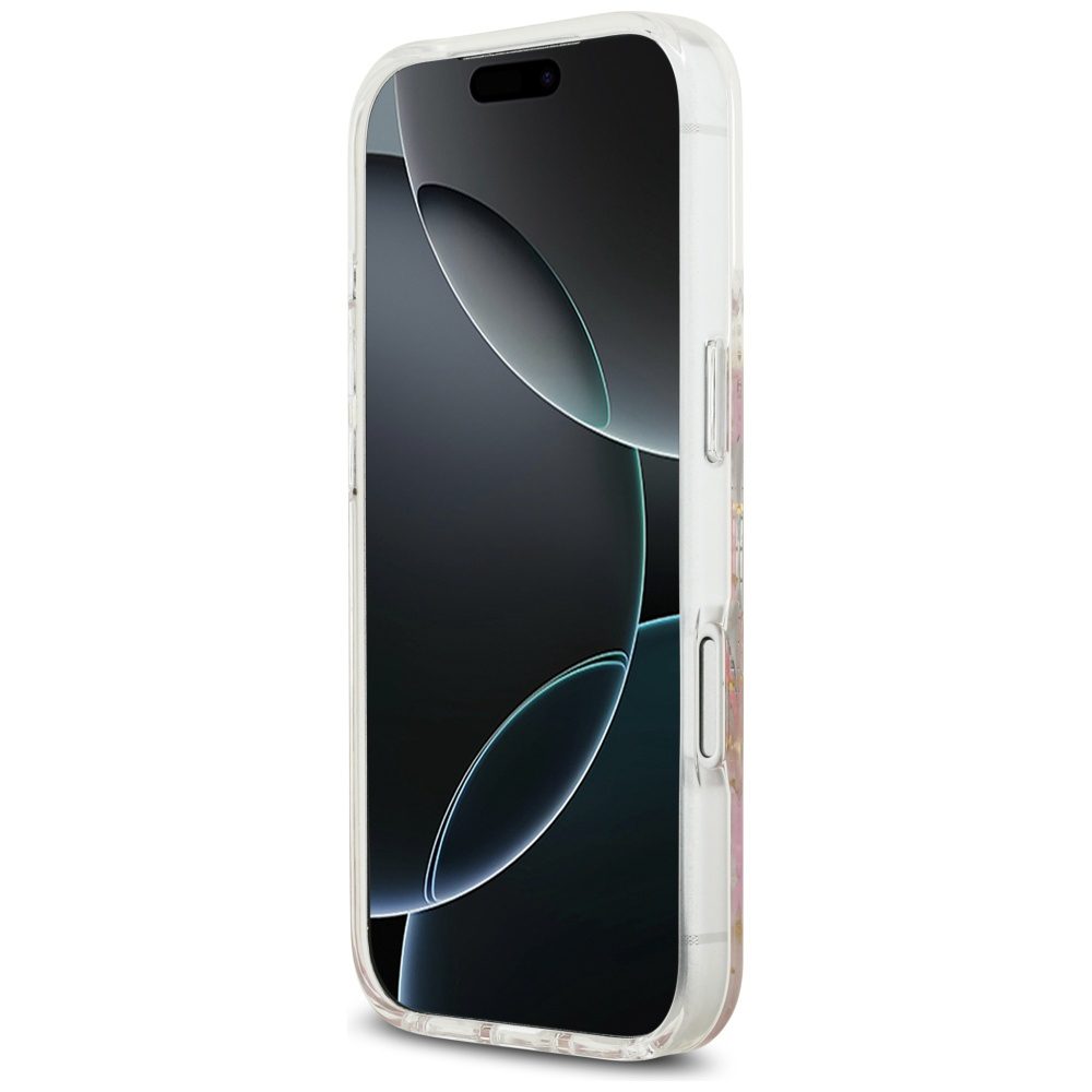 Guess Resin Flowers Glitter MagSafe Case for iPhone 17 Pro - Pinkeng