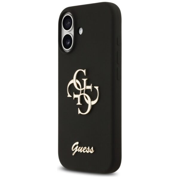 201218_2 Guess Silicone Big 4G Script Case for iPhone 17 - Blackeng