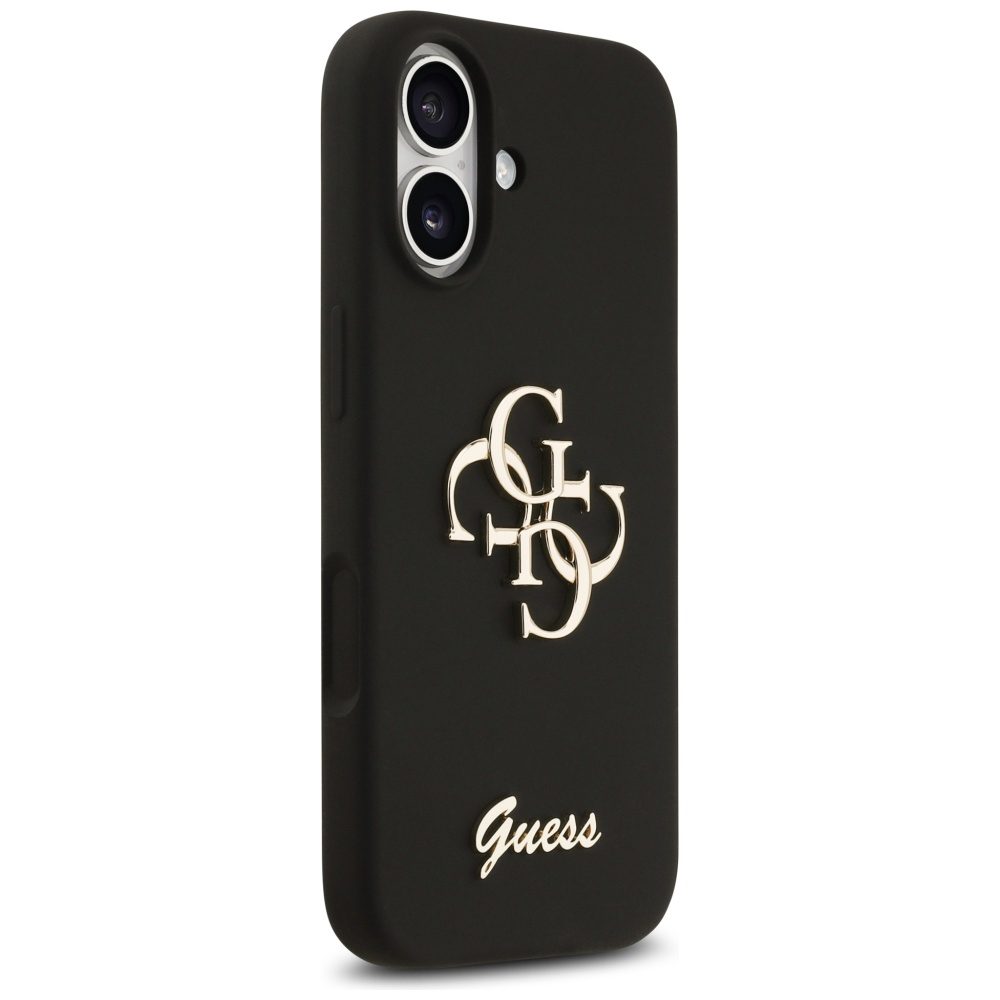 201218_4 Guess Silicone Big 4G Script Case for iPhone 17 - Blackeng