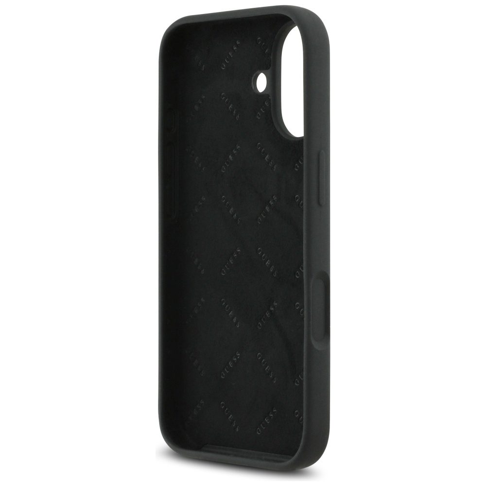 201218_7 Guess Silicone Big 4G Script Case for iPhone 17 - Blackeng