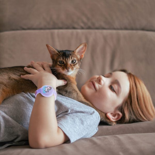 AirTag Case Wristband Silicone Wristband for Kids - Purple with Unicorneng