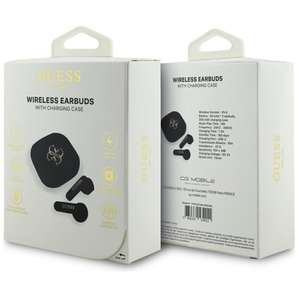 Guess 4G Metal Logo TWS wireless headphones - blackeng
