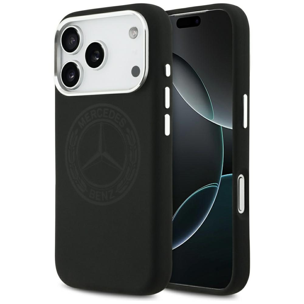 Mercedes Silicone Vintage Logo MagSafe Case for iPhone 17 Pro - Blackeng