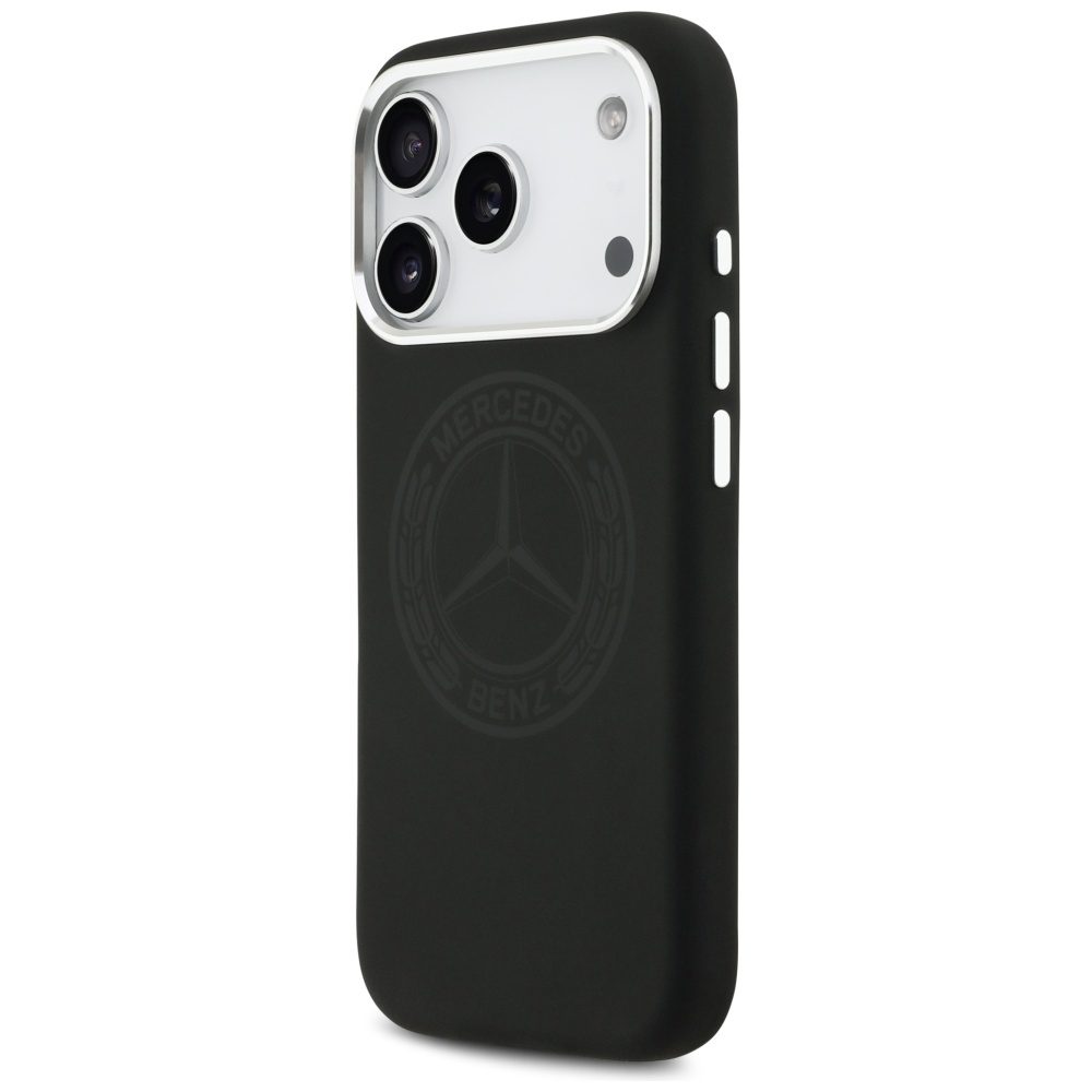 Mercedes Silicone Vintage Logo MagSafe Case for iPhone 17 Pro - Blackeng