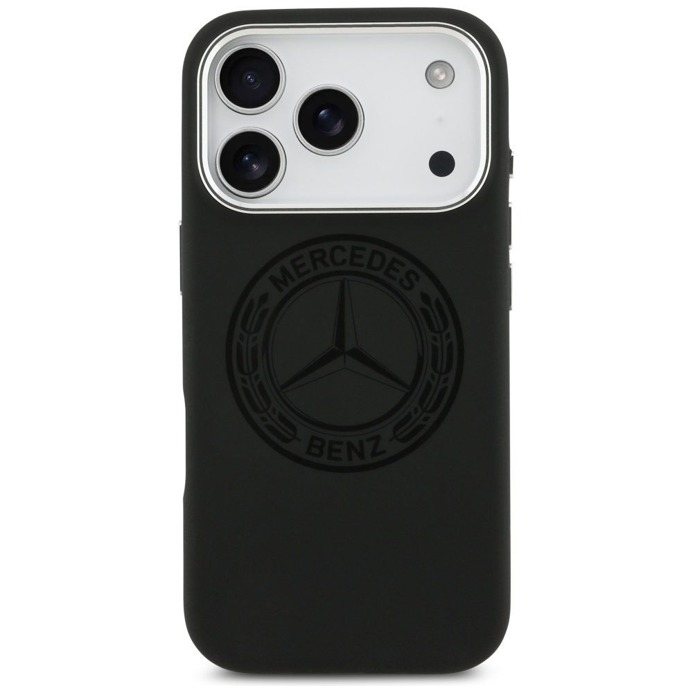 Mercedes Silicone Vintage Logo MagSafe Case for iPhone 17 Pro - Blackeng