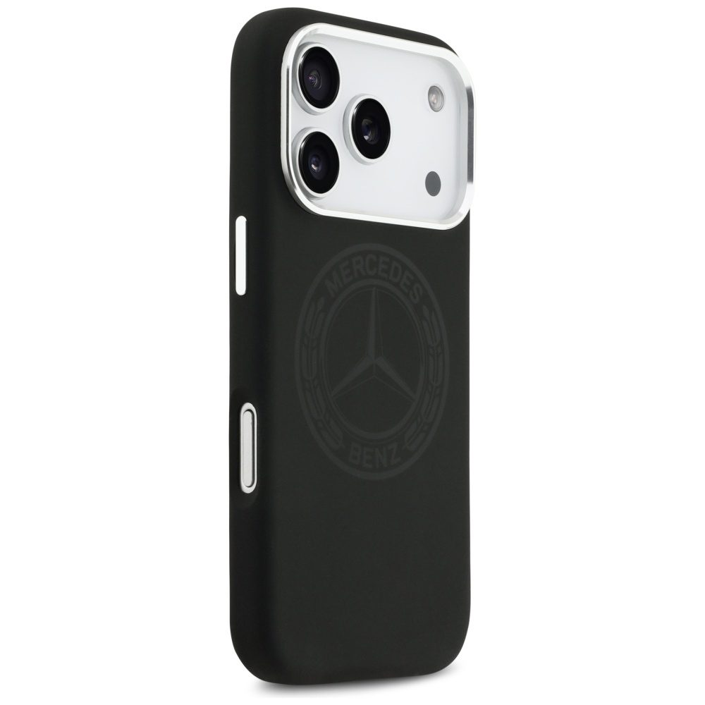 Mercedes Silicone Vintage Logo MagSafe Case for iPhone 17 Pro - Blackeng