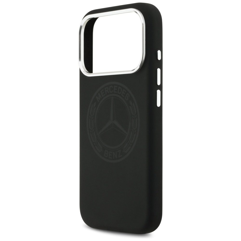 Mercedes Silicone Vintage Logo MagSafe Case for iPhone 17 Pro - Blackeng
