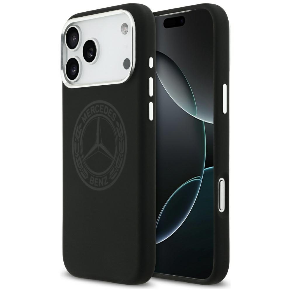 Mercedes Silicone Vintage Logo MagSafe Case for iPhone 17 Pro Max - Blackeng