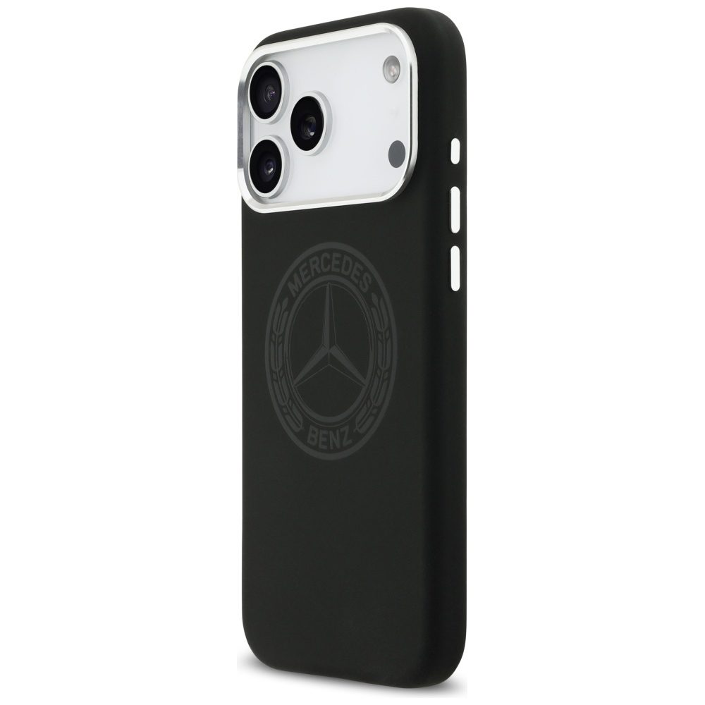 Mercedes Silicone Vintage Logo MagSafe Case for iPhone 17 Pro Max - Blackeng