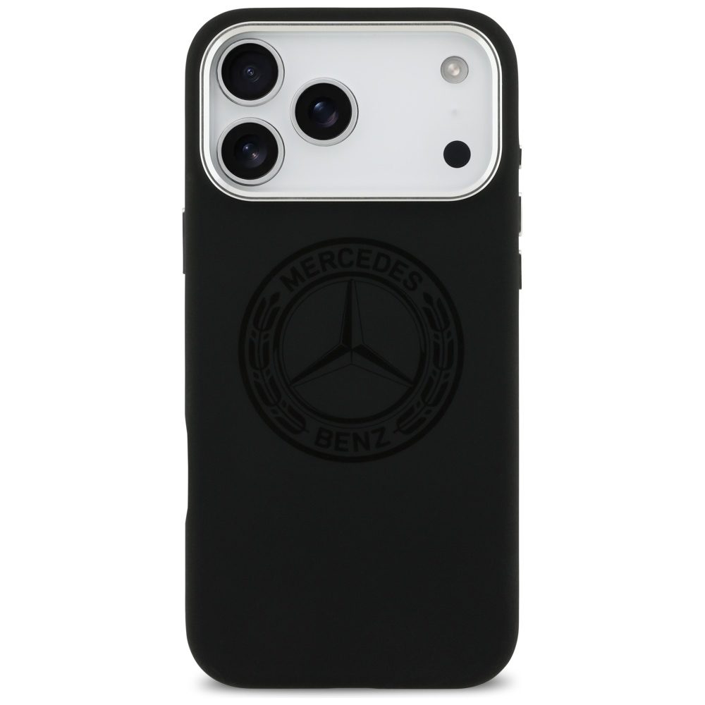Mercedes Silicone Vintage Logo MagSafe Case for iPhone 17 Pro Max - Blackeng