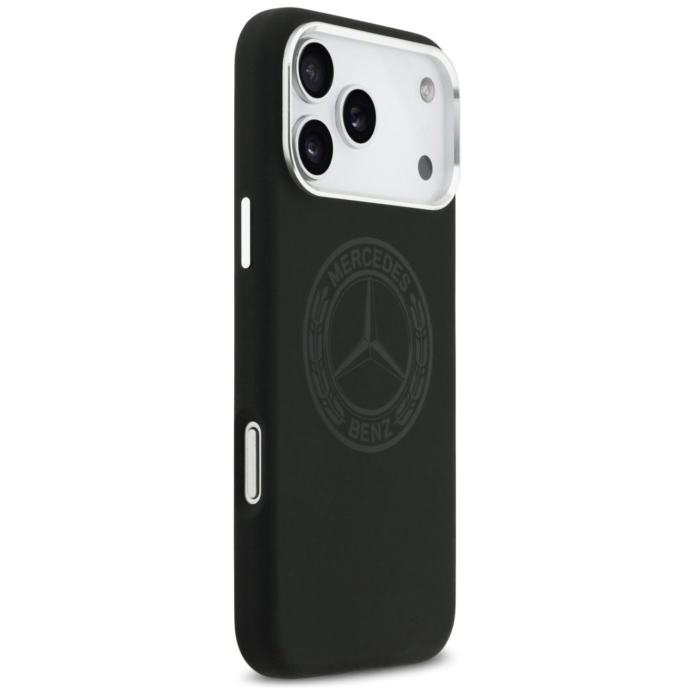 Mercedes Silicone Vintage Logo MagSafe Case for iPhone 17 Pro Max - Blackeng