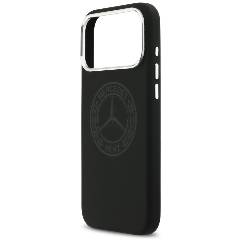 Mercedes Silicone Vintage Logo MagSafe Case for iPhone 17 Pro Max - Blackeng