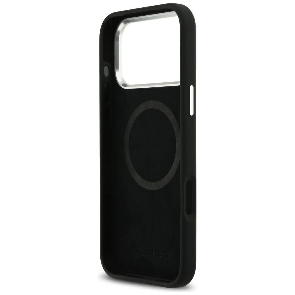 Mercedes Silicone Vintage Logo MagSafe Case for iPhone 17 Pro Max - Blackeng