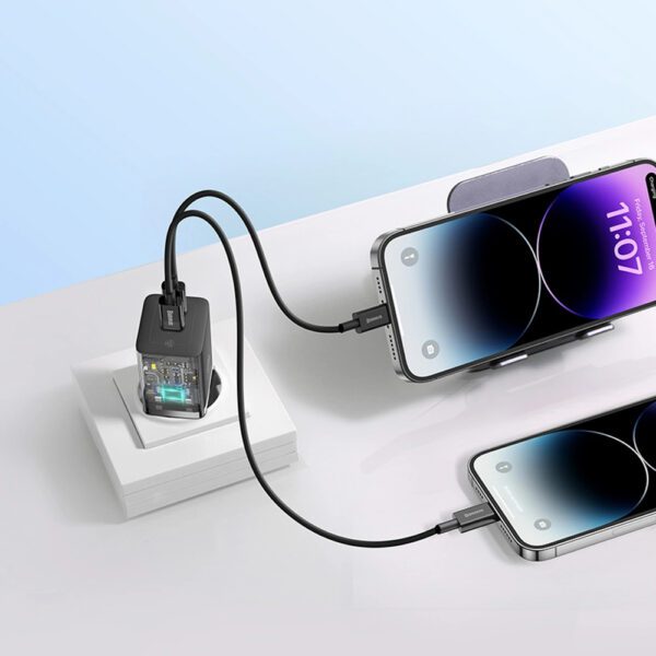 201589_2 Baseus GaN5 Pro 40W 2xUSB-C Wall Charger - Blackeng