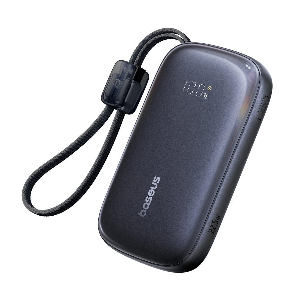 Baseus EnerFill FC21 Qpow 3 Ultra 20000mAh 22.5W Powerbank with Display and Cable Included - Blackeng