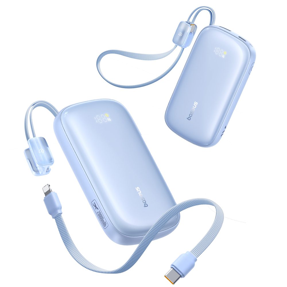 Baseus EnerFill FC21 Qpow 3 Ultra 20000mAh 22.5W Powerbank with Display and Cable Included - Blueeng