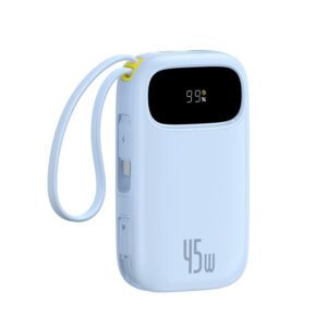 Baseus EnerFill FC31 20000mAh 45W Power Bank with Display with USB-C and Lightning Cables - Blueeng