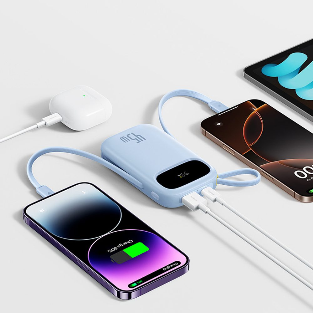 201598_5 Baseus EnerFill FC31 20000mAh 45W Power Bank with Display with USB-C and Lightning Cables - Blueeng